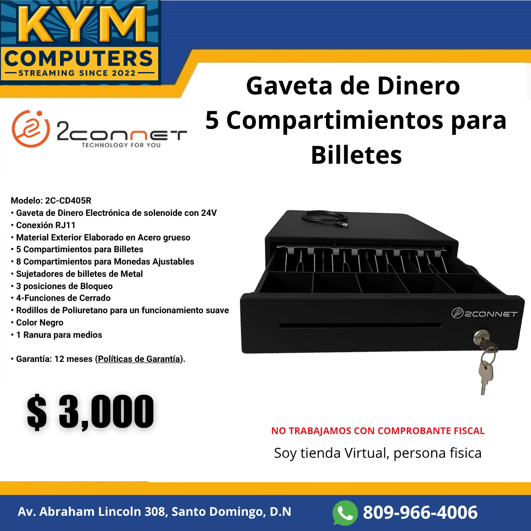 Gaveta de dinero para efectivo